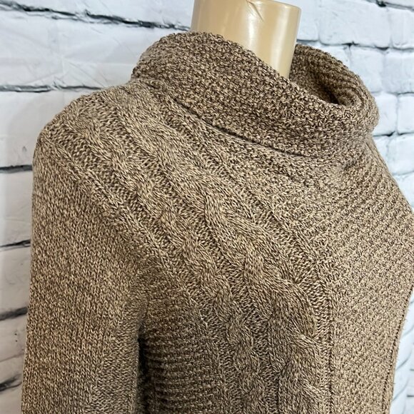 NWT Cotton Country Tunic Womens Medium Cowl Neck Tight Cable Knit Relaxed - Picture 3 of 9